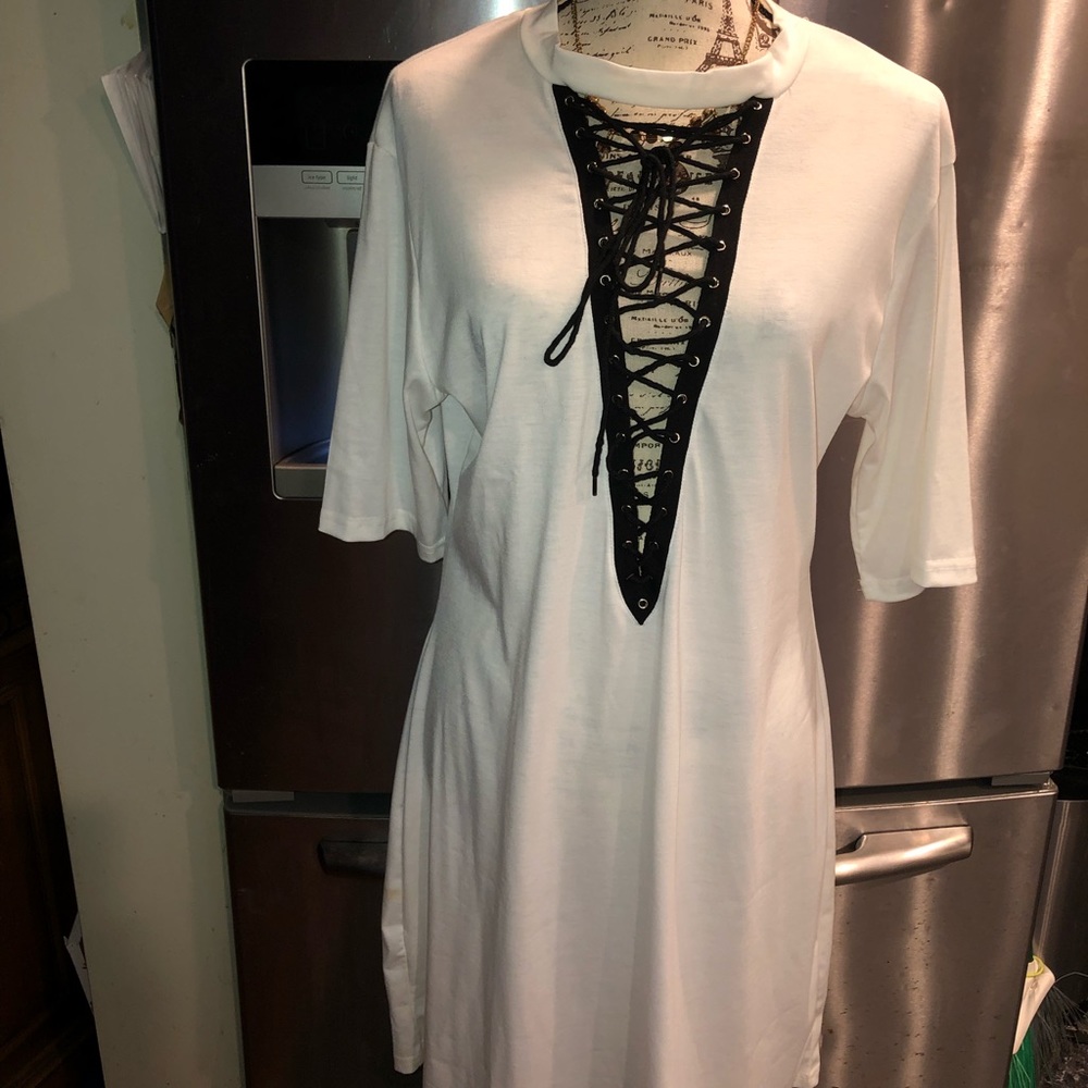 Lace up front dress
